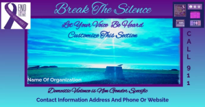 Blue Collage Break The Silence Against Domest Facebook Event Cover template