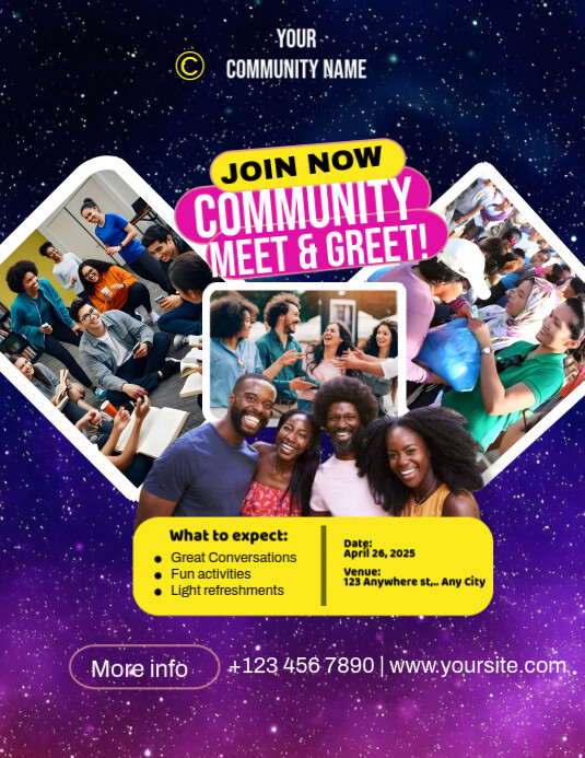 Copy of Blue Collage Community Meet & Greet Flyer (us Letter ...