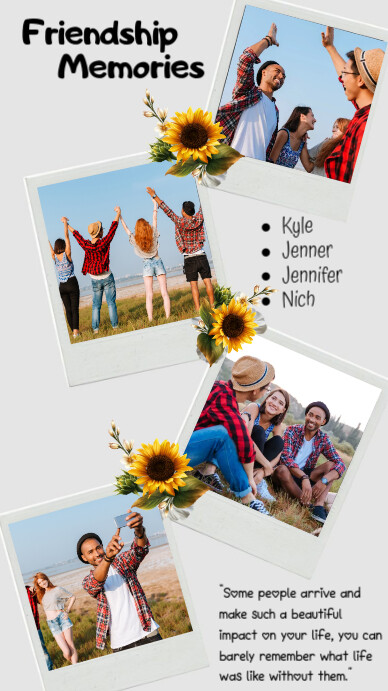 Blue Collage Friendship Picture Memory  Instagram Story template