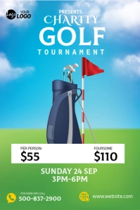 Blue Collage Golf Tournament Template Pinterest Graphic