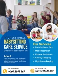 Blue Collage Kids Care Flyer Flyer Ulotka (US Letter) template