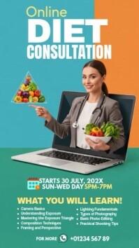 Blue Collage Online Diet Consultation Ad Instagram Story template