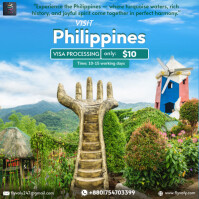 Blue Collage Philippines Tour Package Poster Deign Template Instagram Post Instagram-opslag