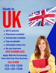 Blue Collage Study In Uk Flyer (us Letter) template