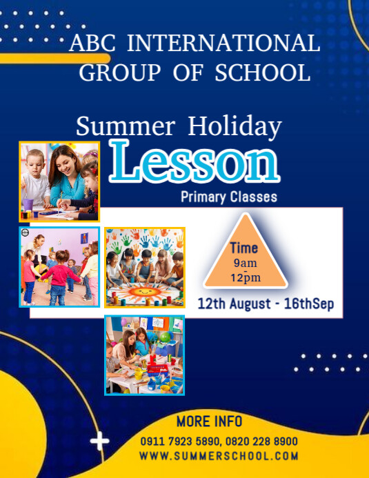 Blue Collage Summer School Flyer (us Letter) template