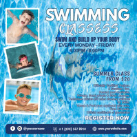 Blue Collage Swimming Class Instagram Post Instagram-Beitrag template