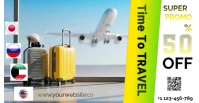 Blue Collage Travel Luxury Discounted Facebook Event Cover template