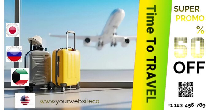 Blue Collage Travel Luxury Discounted Facebook Event Cover template