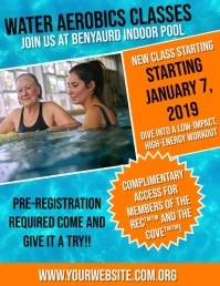 Blue Collage Water Aerobics Classes, Water Ae Iflaya (Incwadi ye-US) template