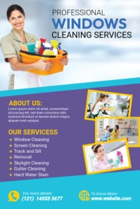 Blue Collage Window Cleaning Service  Pinterest Graphic template