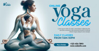 Blue Collage Yoga Ad Template Facebook Shared Image