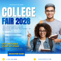Blue College Fair  Instagram Post template