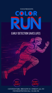 Blue  Color Run  Digital Display (9:16) template