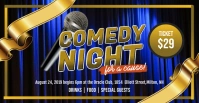 Blue Comedy Night Facebook Event Banner template