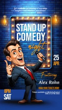 Blue Comedy Night Instagram Story template
