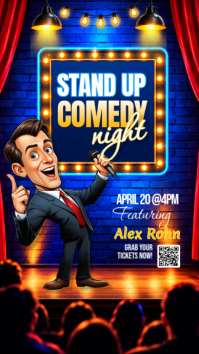 Black Stand-Up Comedy Night Instagram Story Template
