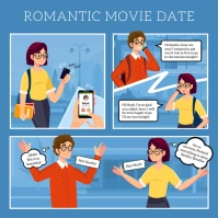 Blue Comic Strip Instagram Template