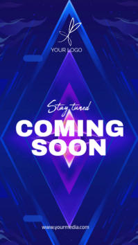 Blue Coming Soon Announcement Instagram Story Video template