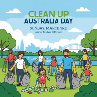 Blue Community Clean-Up Event Instagram Post template