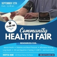Blue Community Health Square Video template