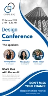 Blue Conference Roll Up Banner Stand template