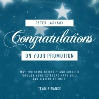 Blue congratulations on promotion greeting vi Квадрат (1 : 1) template