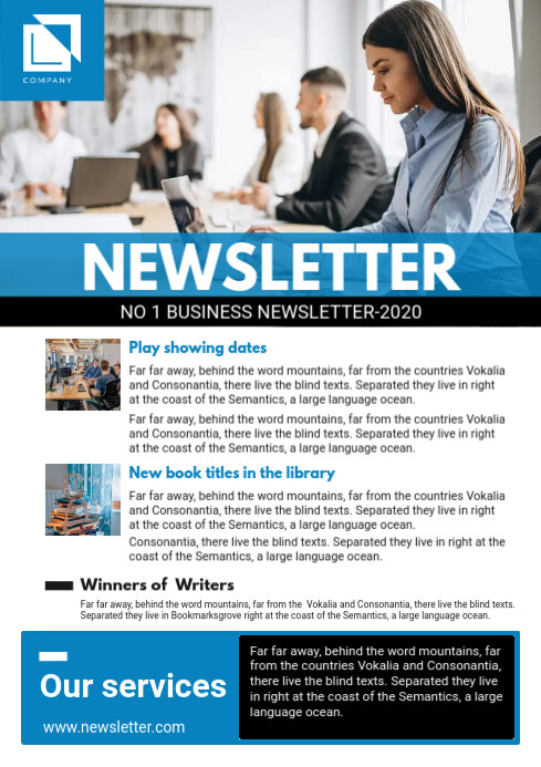Blue Corporate Newsletter Design Template Postermywall Blue Corporate Newsletter Design Template Postermywall