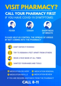 Blue Covid-19 Customer Guidelines Poster A4 template