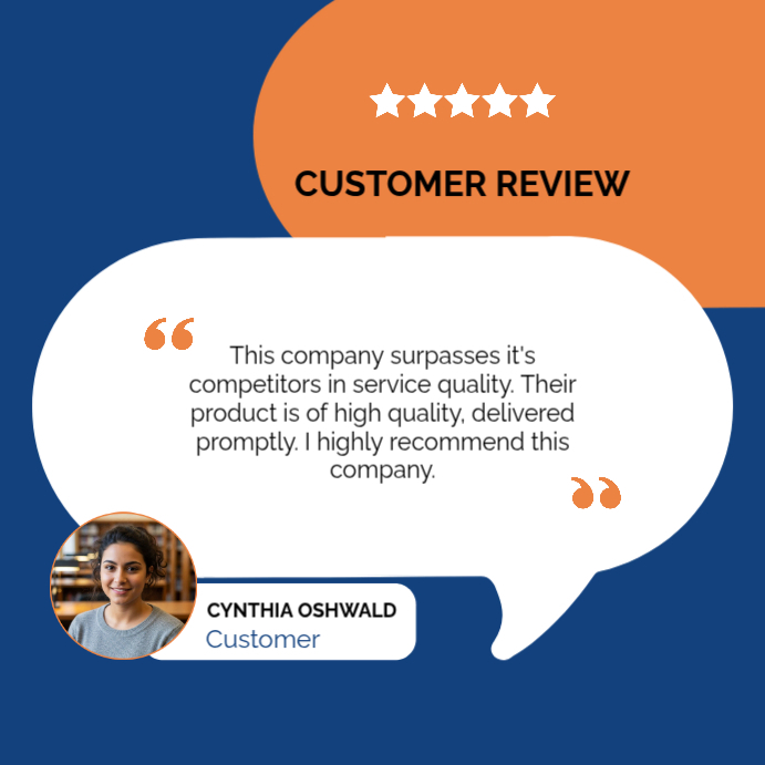 Blue Customer Review Instagram Post Template | PosterMyWall