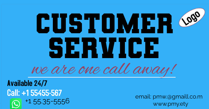 Blue Customer Service Card Facebook Ad Template | PosterMyWall