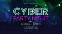 Blue Cyber Concert Slideshow Post Digital na Display (16:9) template