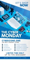 Blue Cyber Monday Electronics Roll up Banner template