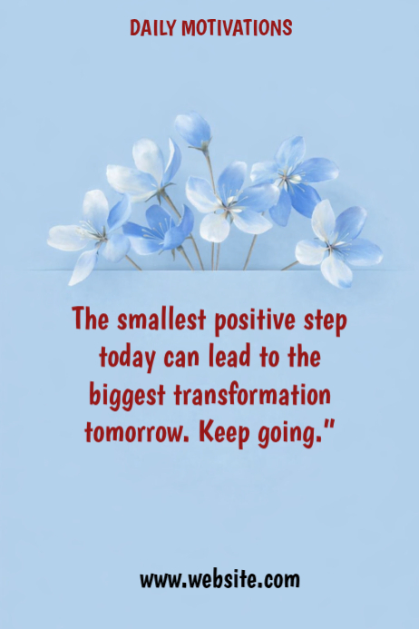 Blue Daily Motivations Posters Template | PosterMyWall
