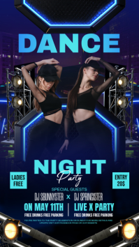Blue Dance Party Instagram Story template