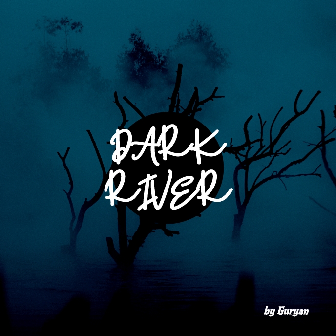 Blue Dark River Album CD Cover Art template