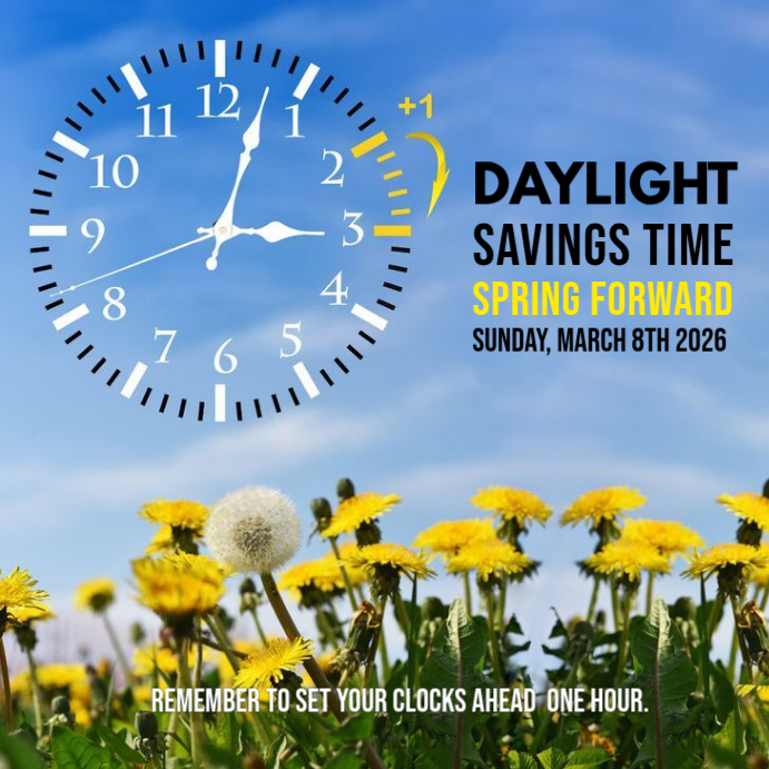Blue Daylight Saving Time Instagram Post Template | PosterMyWall