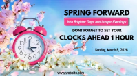 Blue Daylight Saving Time Reminder Digital Display Video template