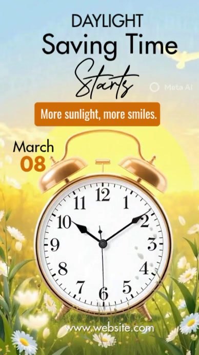 Blue Daylight Saving Time Starts Instagram Reel Template | PosterMyWall