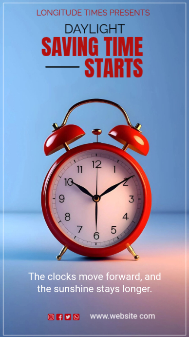 Copy of Blue Daylight Saving Time Starts Instagram Story | PosterMyWall
