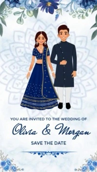 Traditional Indian Wedding Invitation Mobile Video Digital Display (9:16) template