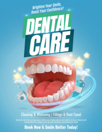 Blue Dental Care Flyer ใบปลิว (US Letter) template