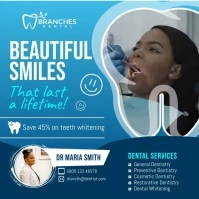 Blue Dentist Clinic Ad Square Video Quadrato (1:1) template