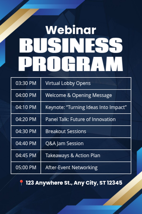 Copy of Blue Design Business Webinar Program) | PosterMyWall