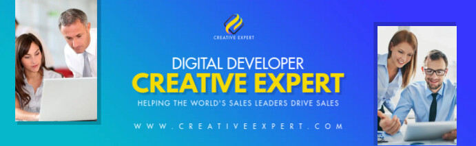 Blue Digital Developer Linkedin Career Cover Template | PosterMyWall