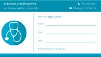Blue Doctor's Appointment Template Business Card