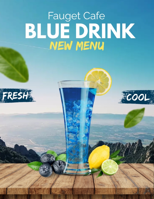 BLUE DRINKS TEMPLATE PosterMyWall