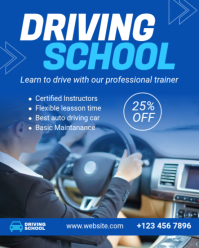 Blue Driving School Promotion Instagram Portrait Post template