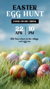 Blå Easter Egg Hunt Digitalt display Template