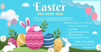 Blue Easter Egg Hunt Facebook Shared Image Video template