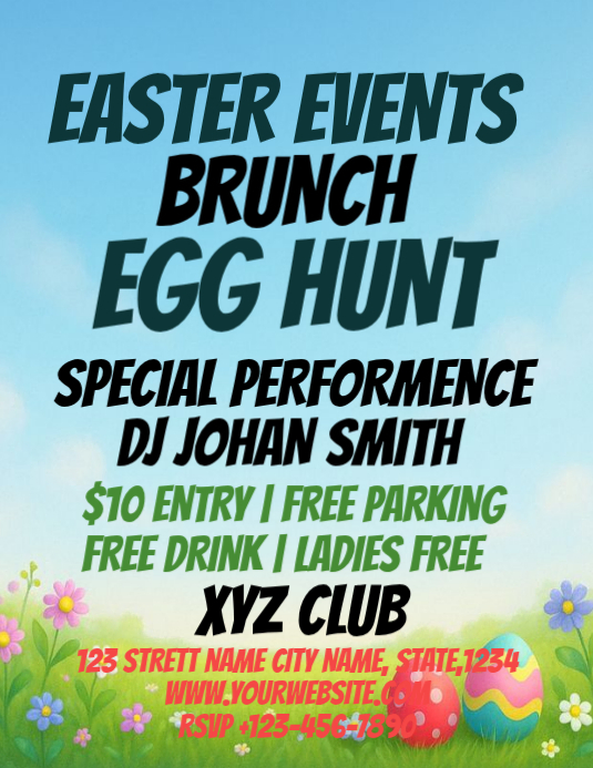 Blue Easter Event Flyer Template | PosterMyWall